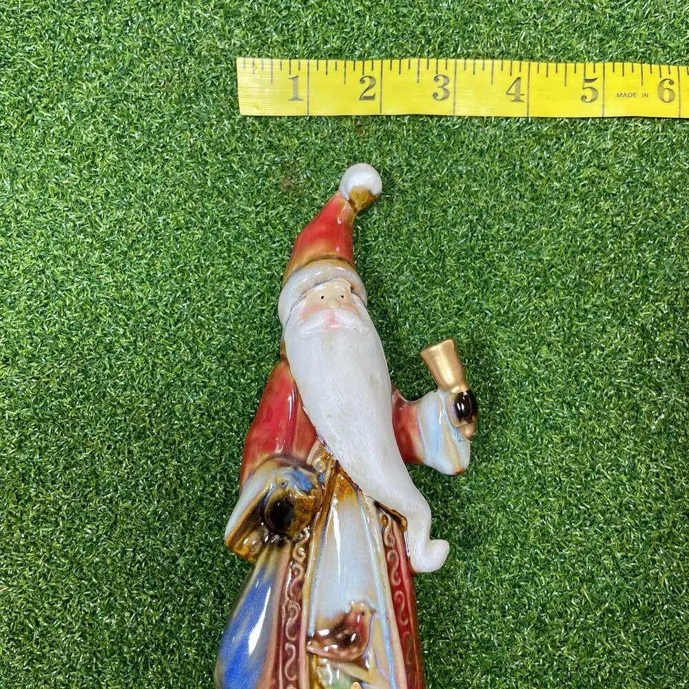 Old World Style Glazed Ceramic Santa Claus Figurine 8